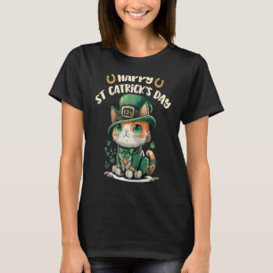 St Patrick's Day Lucky Cat St Catrick's Day Irish T-Shirt