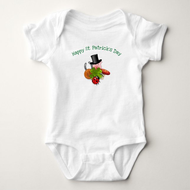 St Patrick's Day Lucky Charms Baby Bodysuit (Front)
