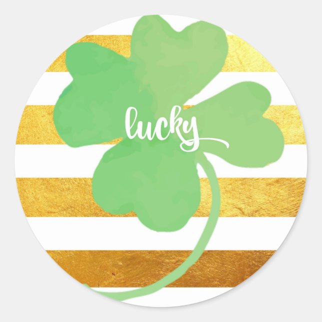 St. Patrick's Day Lucky Classic Round Sticker (Front)