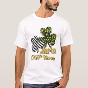 St Patrick's Day Lucky DSP Nurse Clover Shamrock T-Shirt
