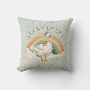 St Patrick's Day Lucky Ducky with Rainbow Cushion