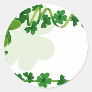 St. Patrick's Day Lucky Four Leaf Clover Shamrocks Classic Round Sticker