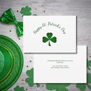 St. Patrick's Day Lucky Green Shamrock Holiday Card
