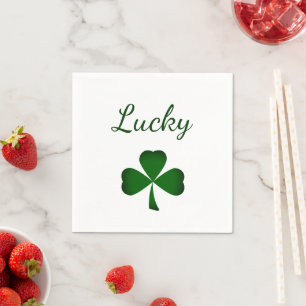 St. Patrick's Day Lucky Green Shamrock  Napkin