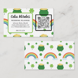 St Patricks Day Lucky Green Shamrock Rainbows Enclosure Card