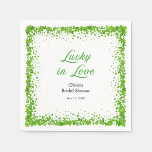 St Patrick's Day Lucky in Love Bridal Shower  Napkin