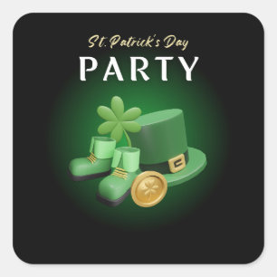 St. Patricks Day Lucky Irish -Funny Lucky Irish Square Sticker