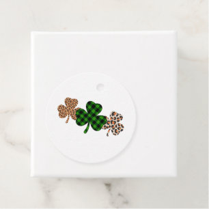 St Patricks Day Lucky Irish Green Plaid Shamrock  Favour Tags