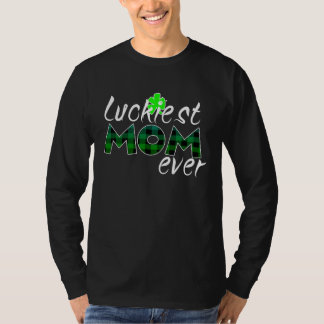 St Patricks Day Lucky Irish Shamrock C Lucky Mom M T-Shirt
