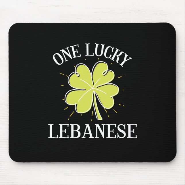 St Patricks Day Lucky Lebanese Gift  Mouse Pad (Front)