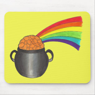 St. Patrick's Day Lucky Pot of Gold Rainbow Irish Mouse Pad