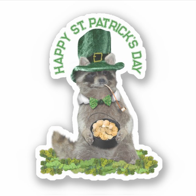 St Patrick's Day - Lucky Raccoon (Front)