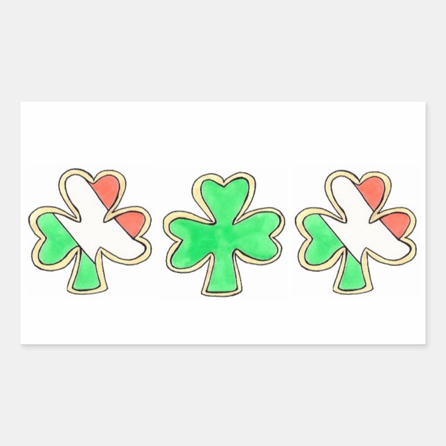 St. Patrick's Day Lucky Shamrock Clover Stickers (Front)