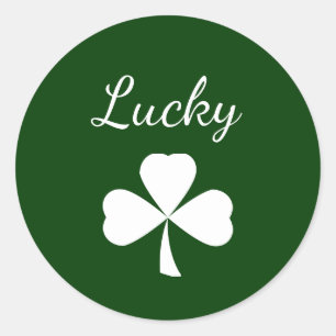 St. Patrick's Day Lucky Shamrock Green Classic Round Sticker