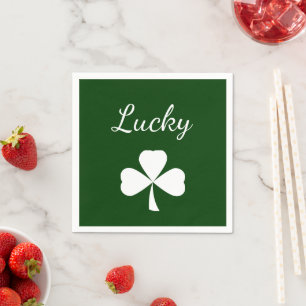 St. Patrick's Day Lucky Shamrock Green Napkin