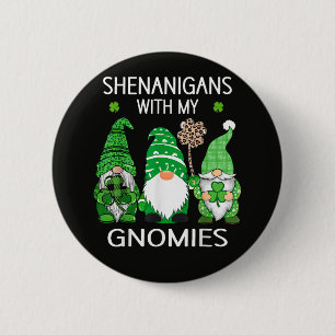 St Patricks Day Lucky Shamrock Leopard 6 Cm Round Badge