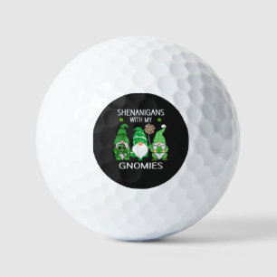 St Patricks Day Lucky Shamrock Leopard Gnomes Golf Balls