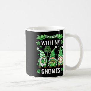 St Patricks Day Lucky Shamrock Leopard Gnomes Iris Coffee Mug