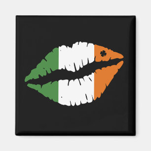 St Patrick's Day Lucky Shamrock Lips Irish Magnet