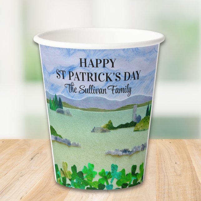 St Patrick's Day Lucky Shamrock Personalised Paper Cups (Creator Uploaded)
