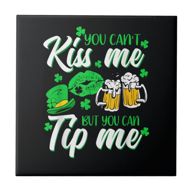 St Patrick's Day Lucky Shamrock  Tile (Front)