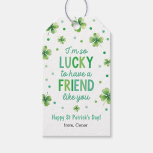 St Patricks Day Lucky Shamrock Treat Bag Gift Tag
