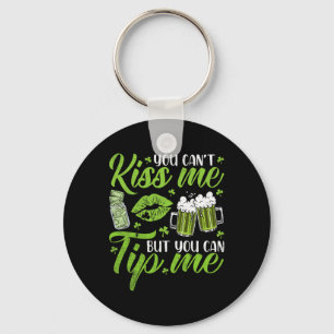 St Patricks Day Lucky Shamrock Waitress Rtender Wa Key Ring