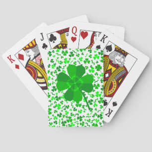 St Patrick's Day Lucky Shamrocks Confetti Pattern Playing Cards