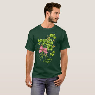 St Patrick's Day Lucky Shamrocks Elegant Vintage T-Shirt