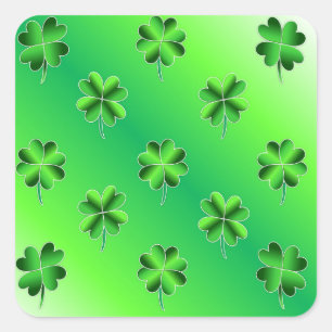 St. Patrick's Day Lucky Shamrocks Glossy Stickers
