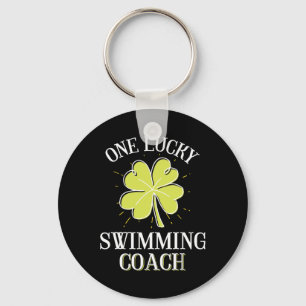 St Patricks Day Lucky Swimming Coach  Key Ring