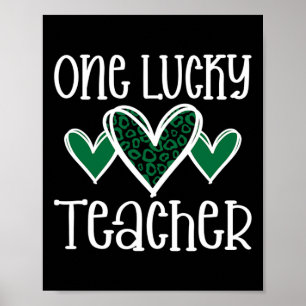 St. Patricks Day Lucky Teacher Leopard Print Heart