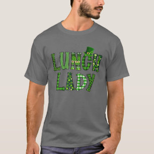 St Patrick's Day Lunch Lady Leopard Shamrock Patte T-Shirt