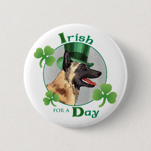 St. Patrick's Day Malinois 6 Cm Round Badge