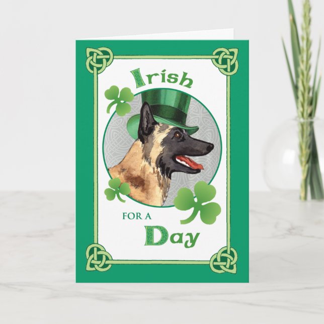 St. Patrick's Day Malinois Card (Front)