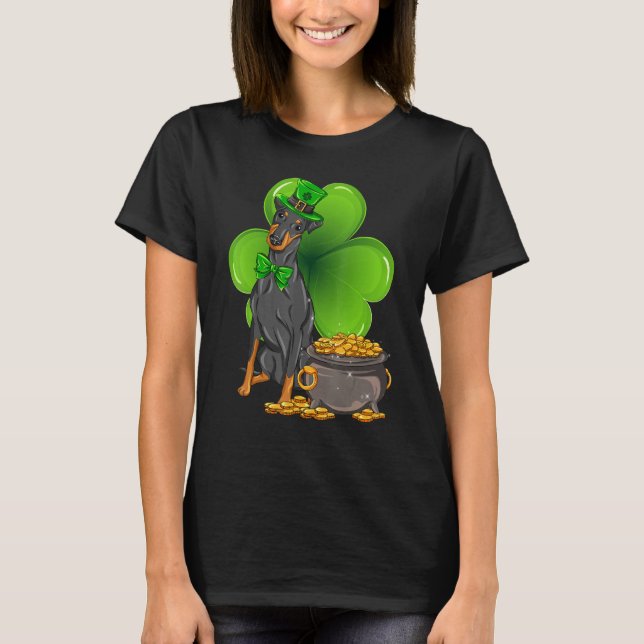 St Patrick's Day Manchester Terrier Shamrock Pet D T-Shirt (Front)