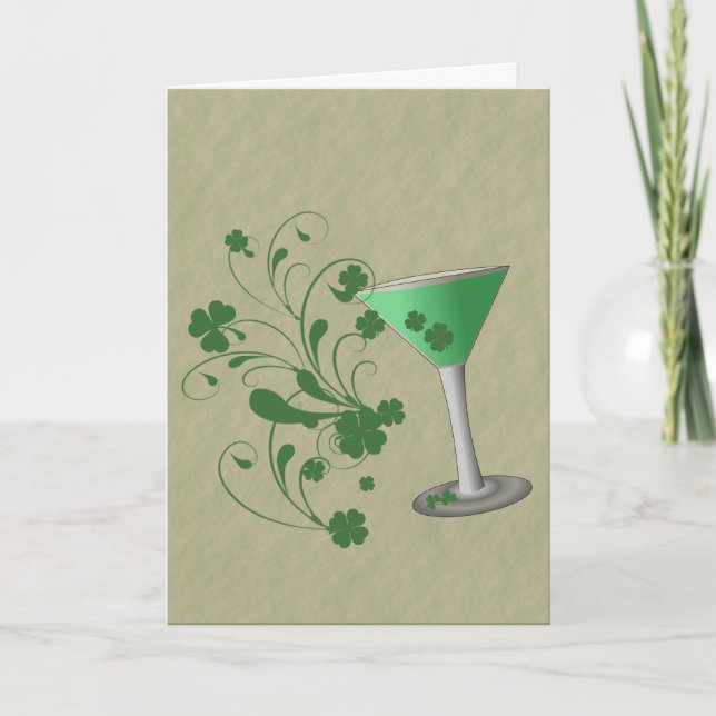 St Patrick's Day Martini Card (Front)