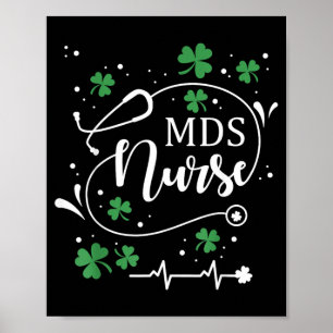 St Patricks Day Mds Nurse Irish Shamrock St Paddy Poster