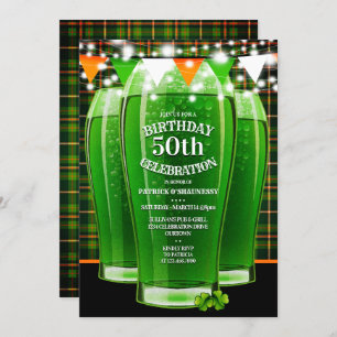 St. Patricks Day Milestone Birthday Party  Invitation