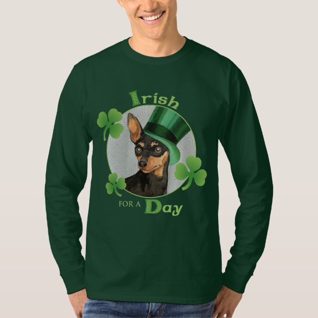 St. Patrick's Day Min Pin T-Shirt (Front)