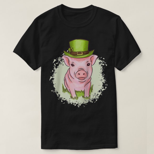 ST PATRICK'S DAY MINI PIG St T-Shirt (Design Front)
