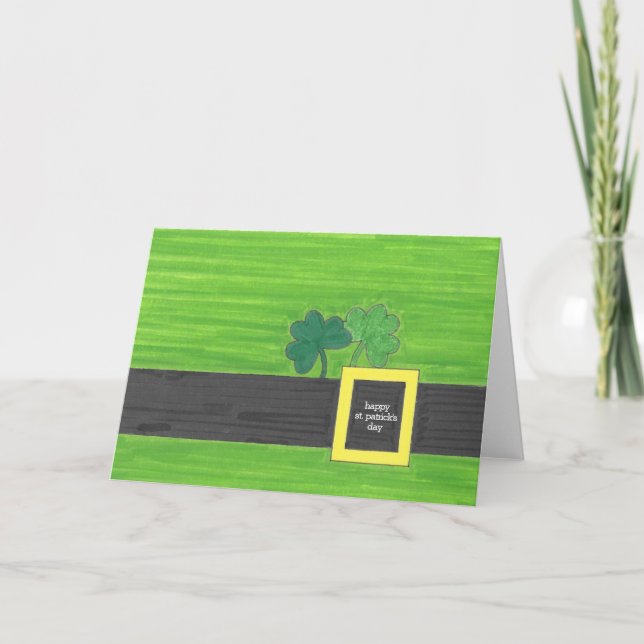St Patrick's Day Minimalist Leprechaun Card (Front)