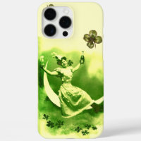 ST PATRICK'S  DAY MOON LADY WITH SHAMROCKS