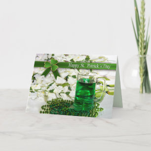 St. Patrick's Day - Mug with Green beverage -Beads Card