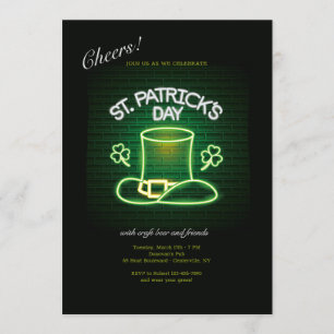 St. Patrick's Day Neon Invitation