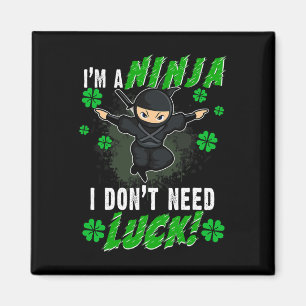 St. Patrick's Day Ninja Luck Green Kids Gift Clove Magnet