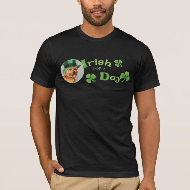 St. Patrick's Day Norwich Terrier T-Shirt (Front)