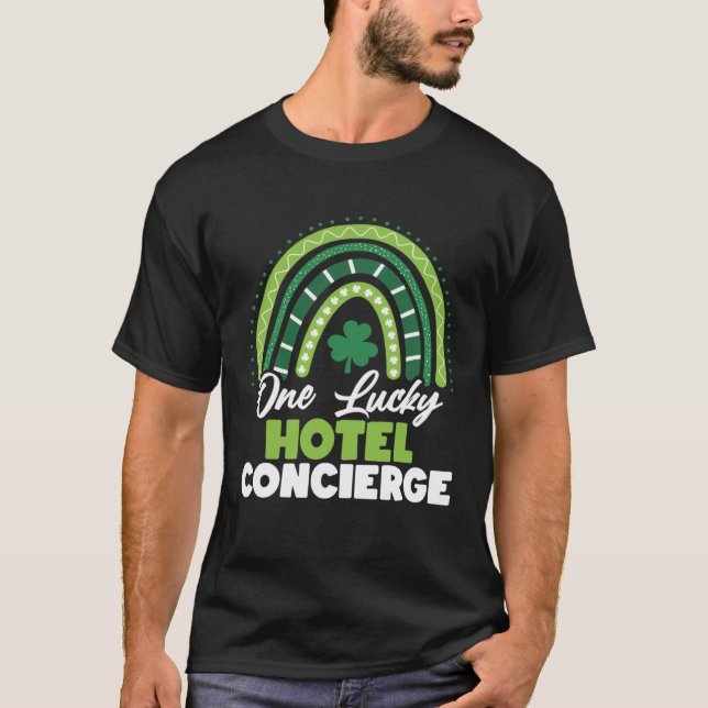St Patricks Day One Lucky Hotel Concierge T-Shirt (Front)