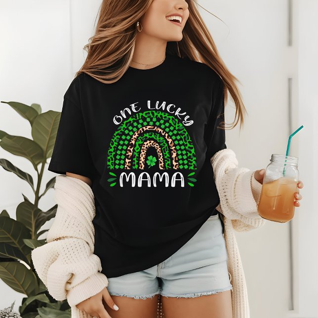 St Patricks Day One Lucky Mama Green Boho Rainbow Tri-Blend Shirt (Creator Uploaded)