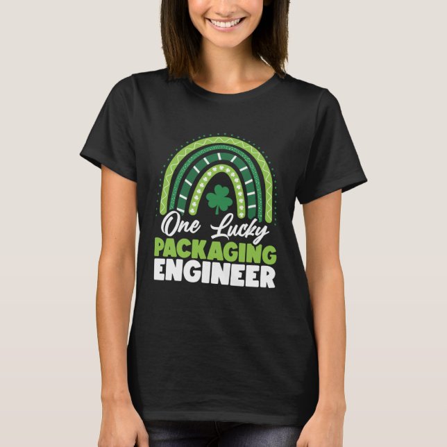 St Patricks Day One Lucky Packaging Engineer T-Shirt (Front)